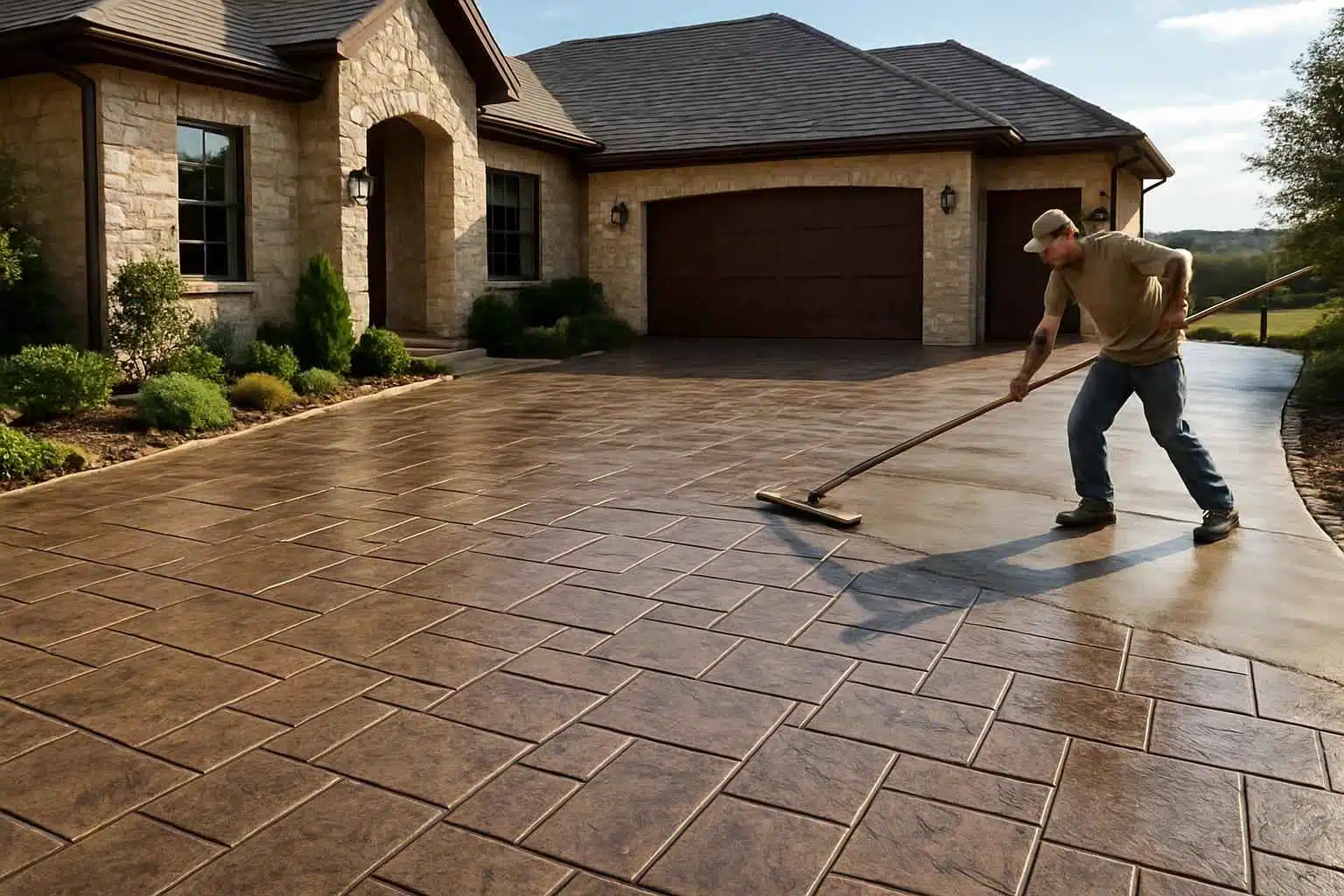 Stamped Concrete Driveway Contractor in Doss TX