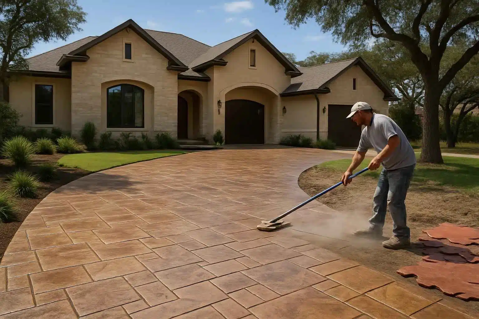 Stamped Concrete Driveway Contractor in Hye TX