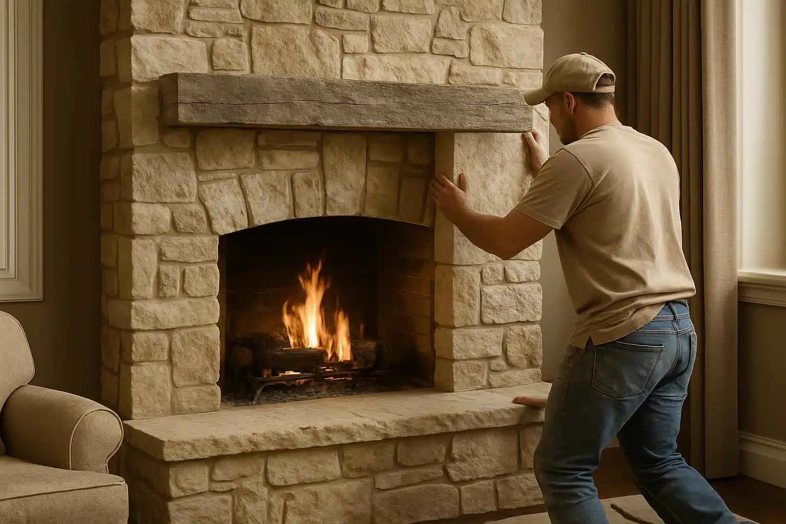 Stone Fireplace Surround Installer in Comfort TX