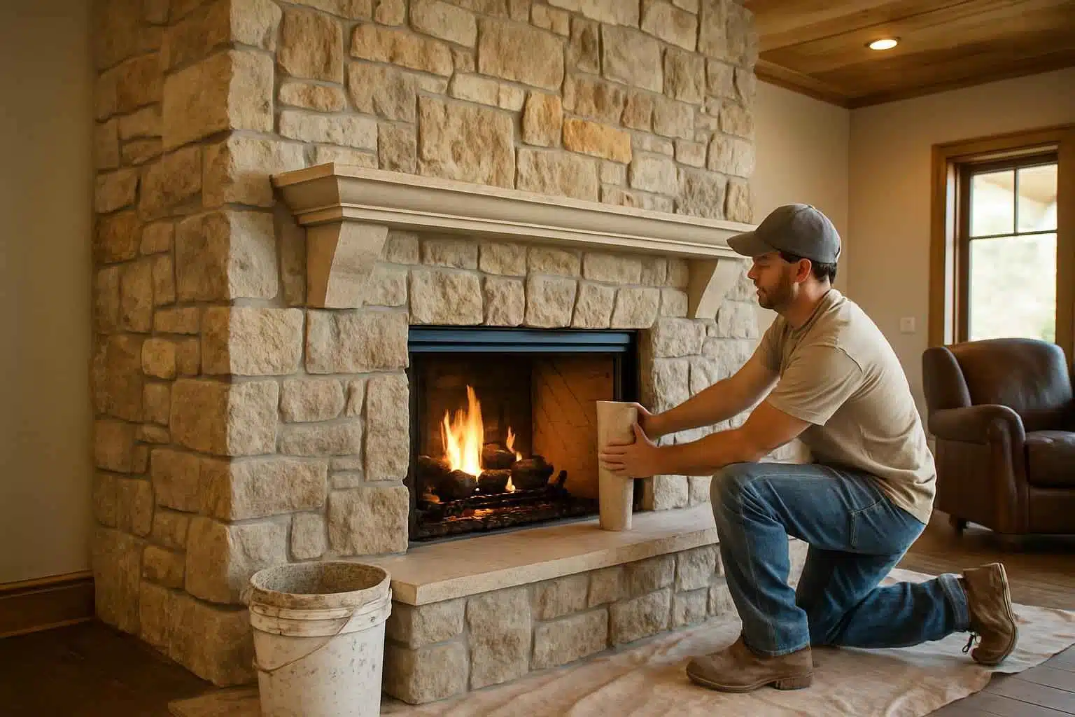Stone Fireplace Surround Installer in Doss TX