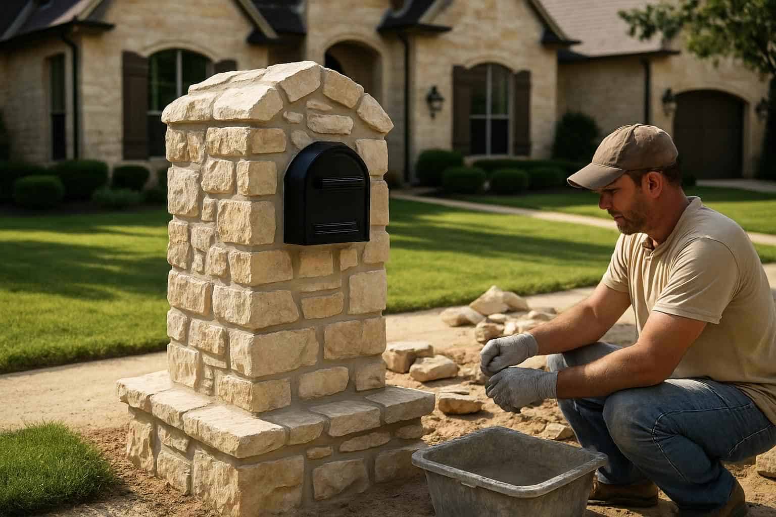 Masonry Contractor In Hye TX Stone Mailbox Masonry Service in Hye TX