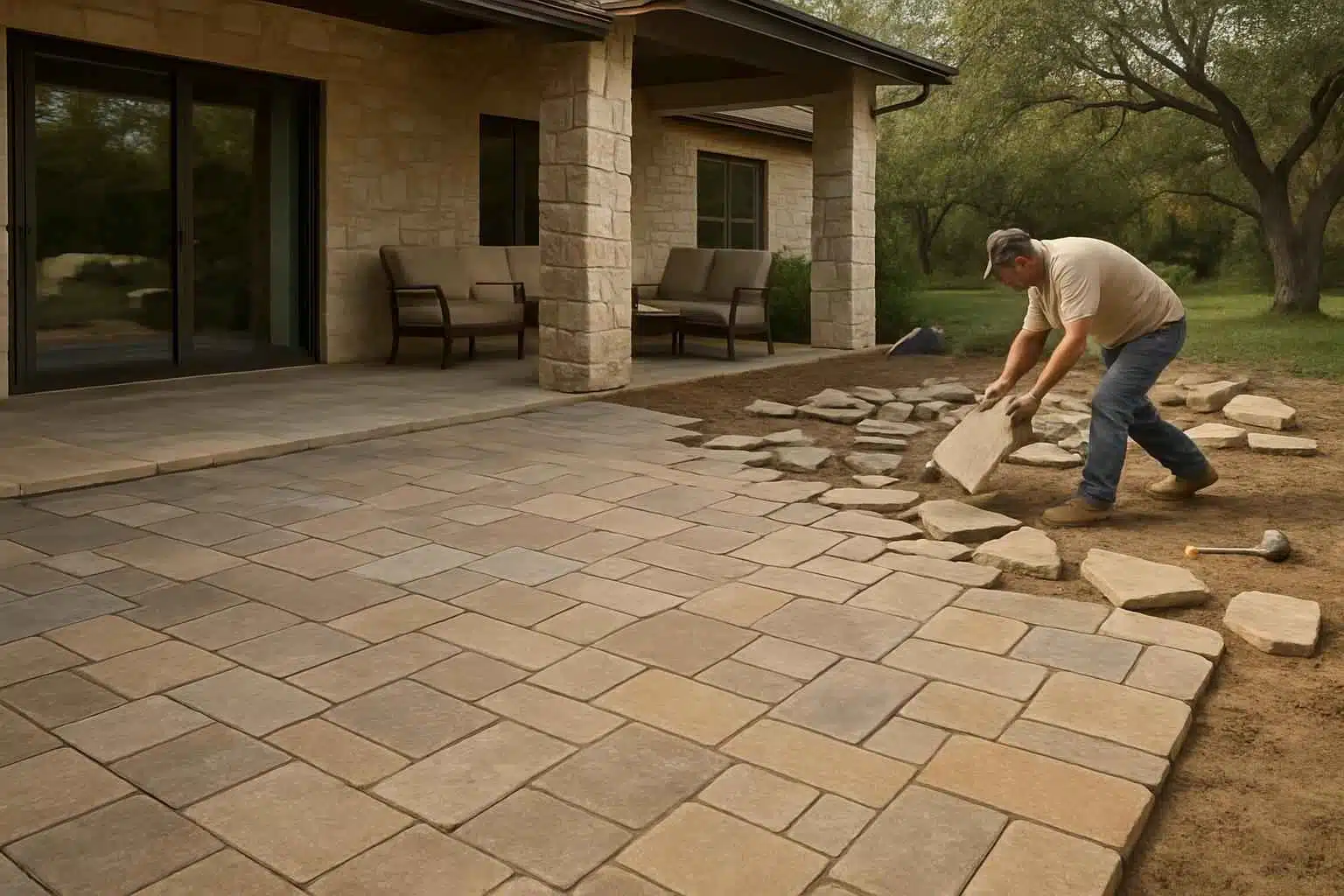 Stone Patio Installation Service in Comfort TX