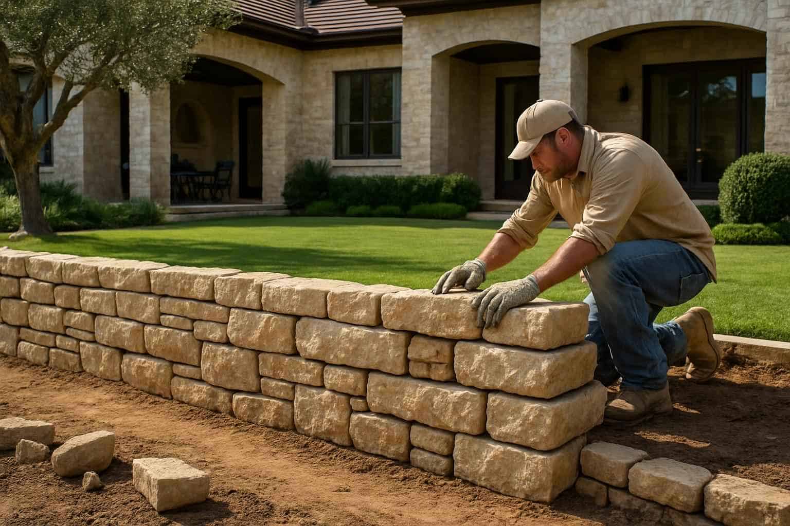 Stone Retaining Wall Builder in Harper TX