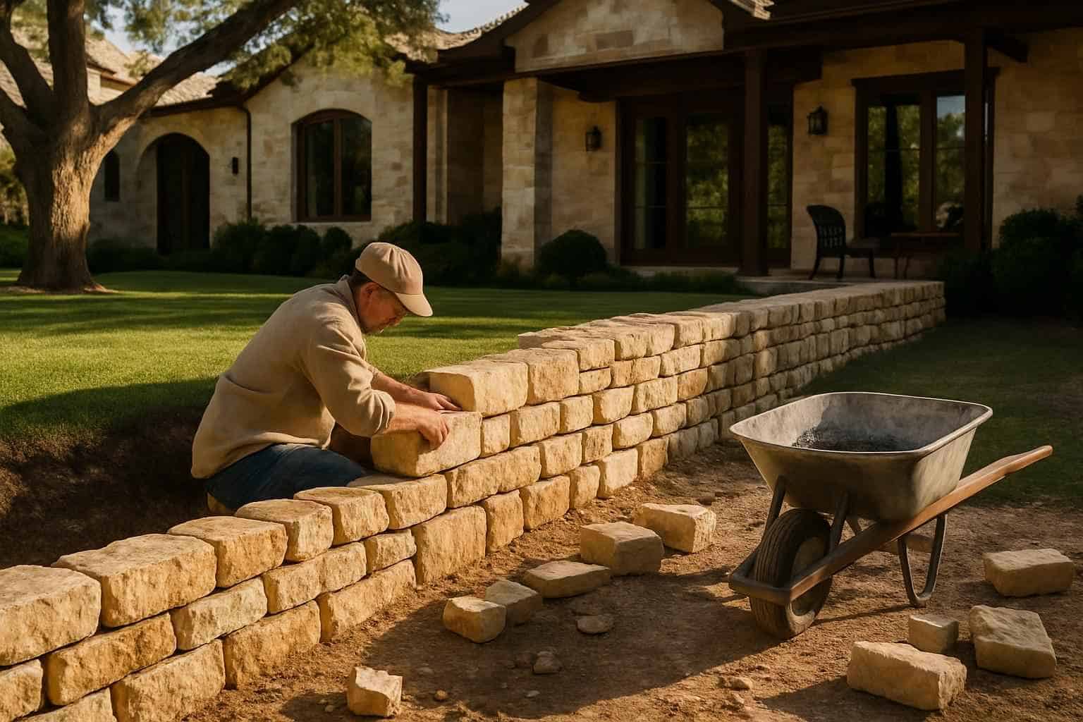Stone Retaining Wall Builder in Hye TX