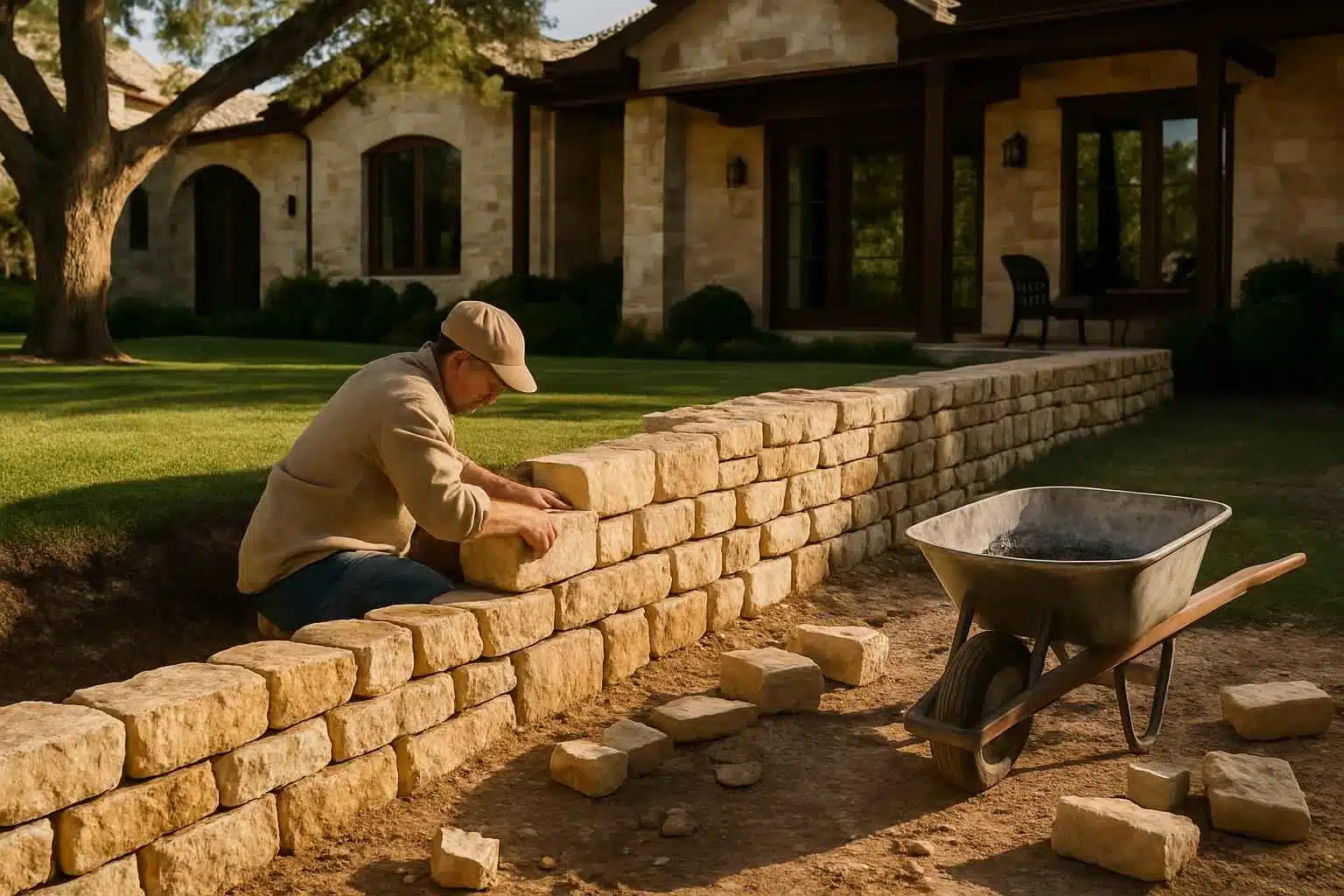 Stone Retaining Wall Builder in Hye TX