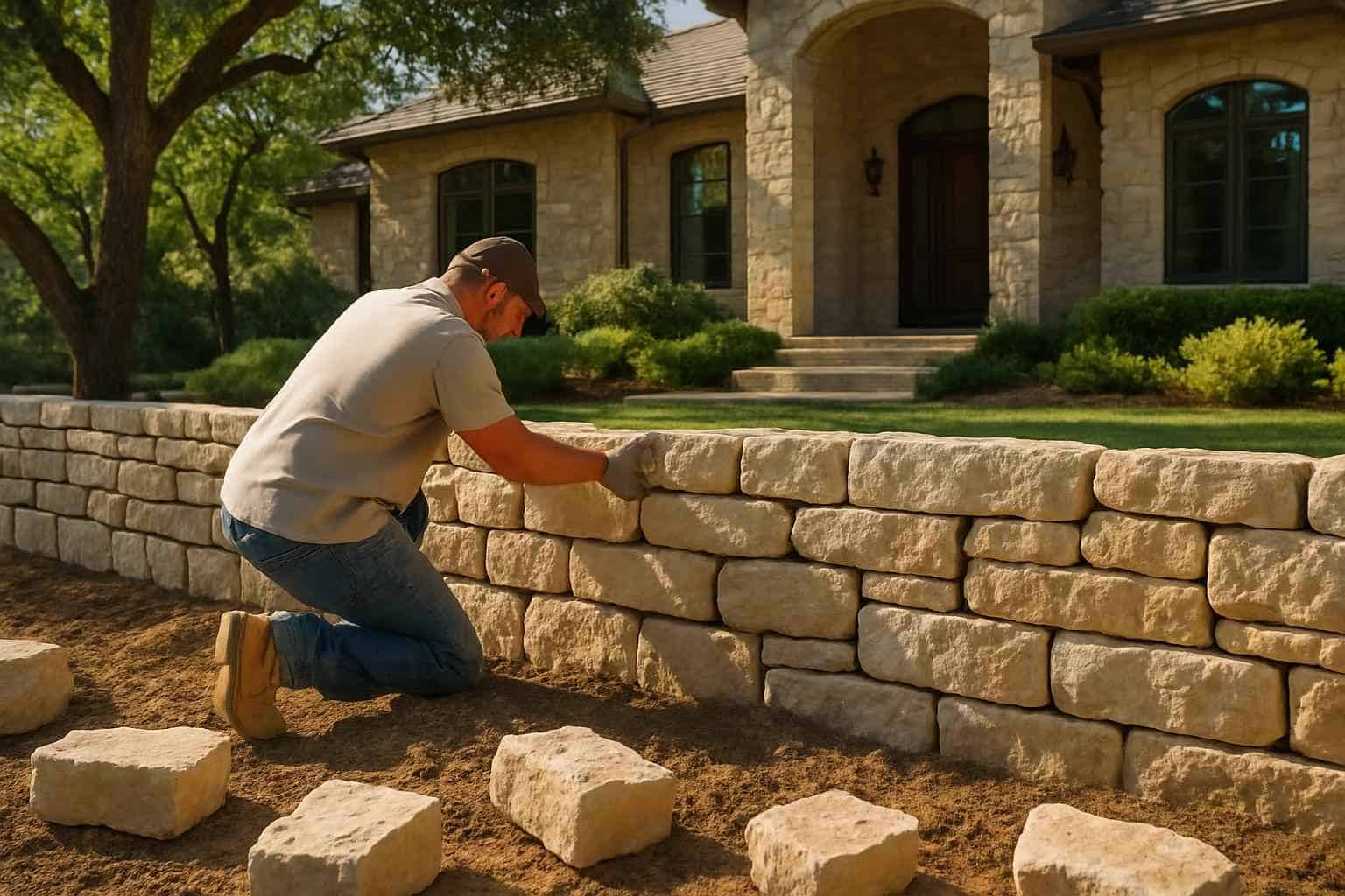 Stone Retaining Wall Builder In Kerrville TX