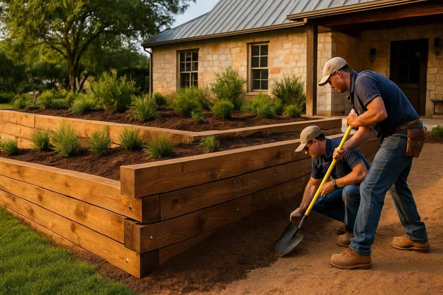 Timber Retaining Wall Builder in Comfort TX