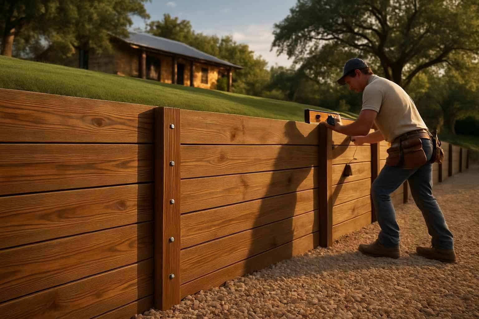 Timber Retaining Wall Builder in Doss TX