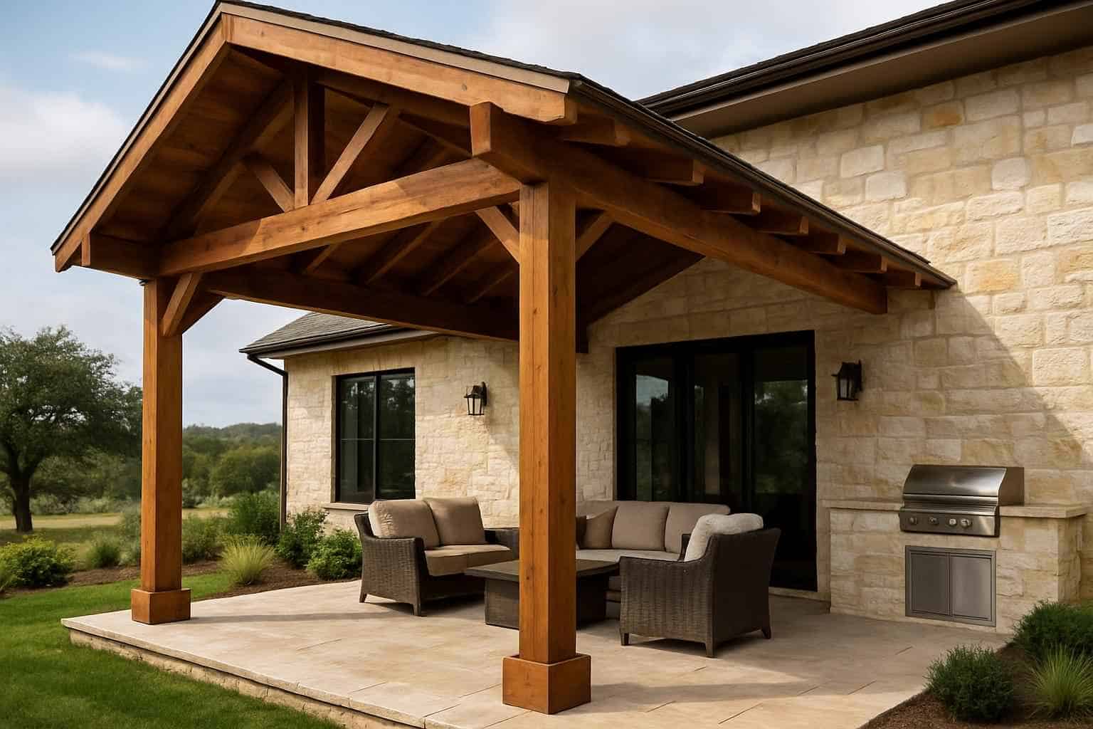 Wood Patio Cover Installer in Hye TX