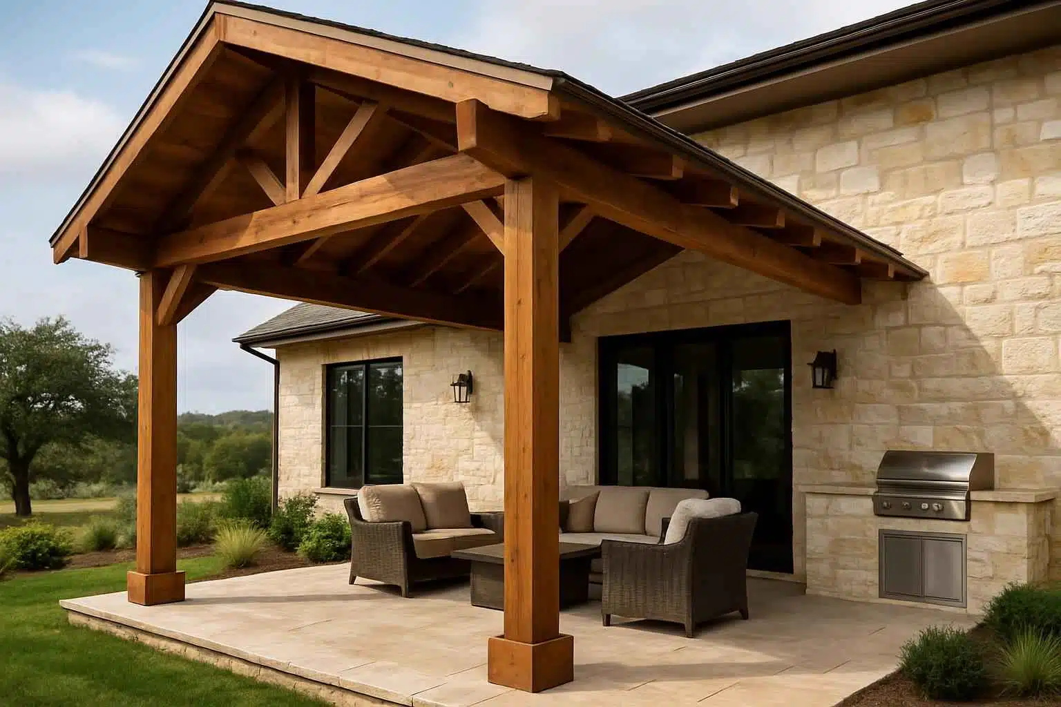 Wood Patio Cover Installer in Hye TX