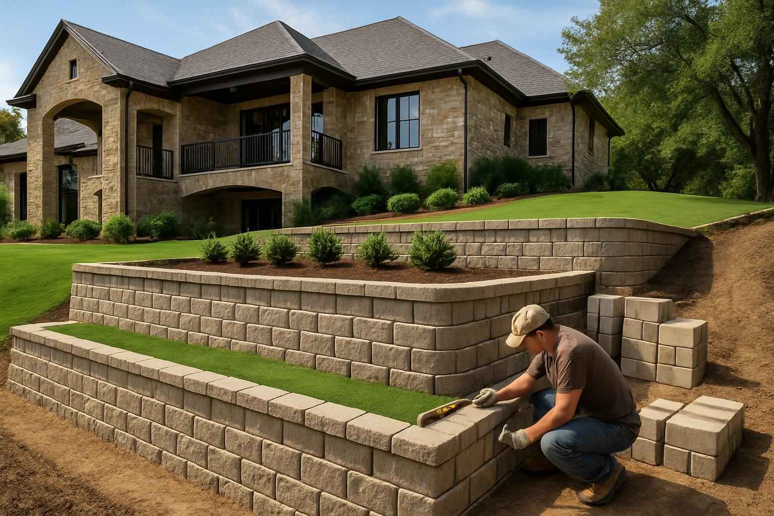 Block Retaining Wall Builder in Center Point TX