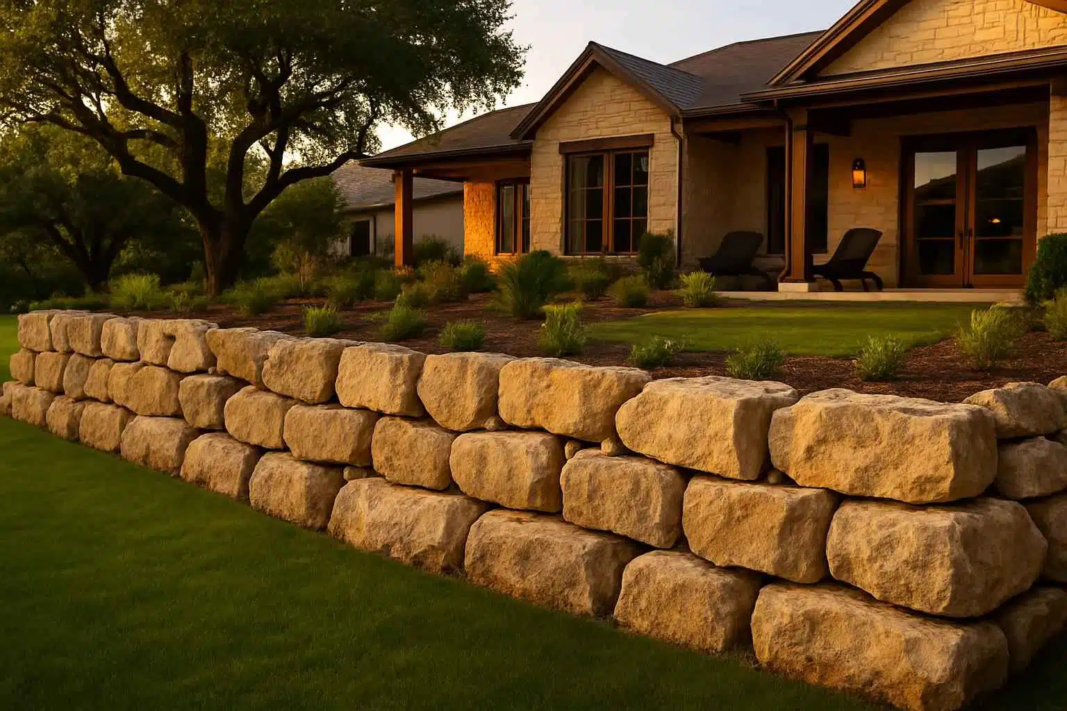 Boulder Retaining Wall Builder in Sisterdale TX