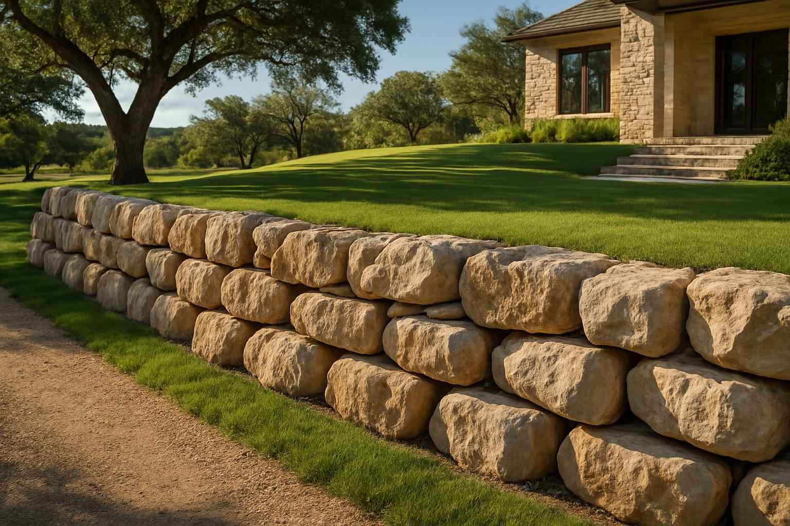 Retaining Wall Contractor In Waring TX Boulder Retaining Wall Builder in Waring TX