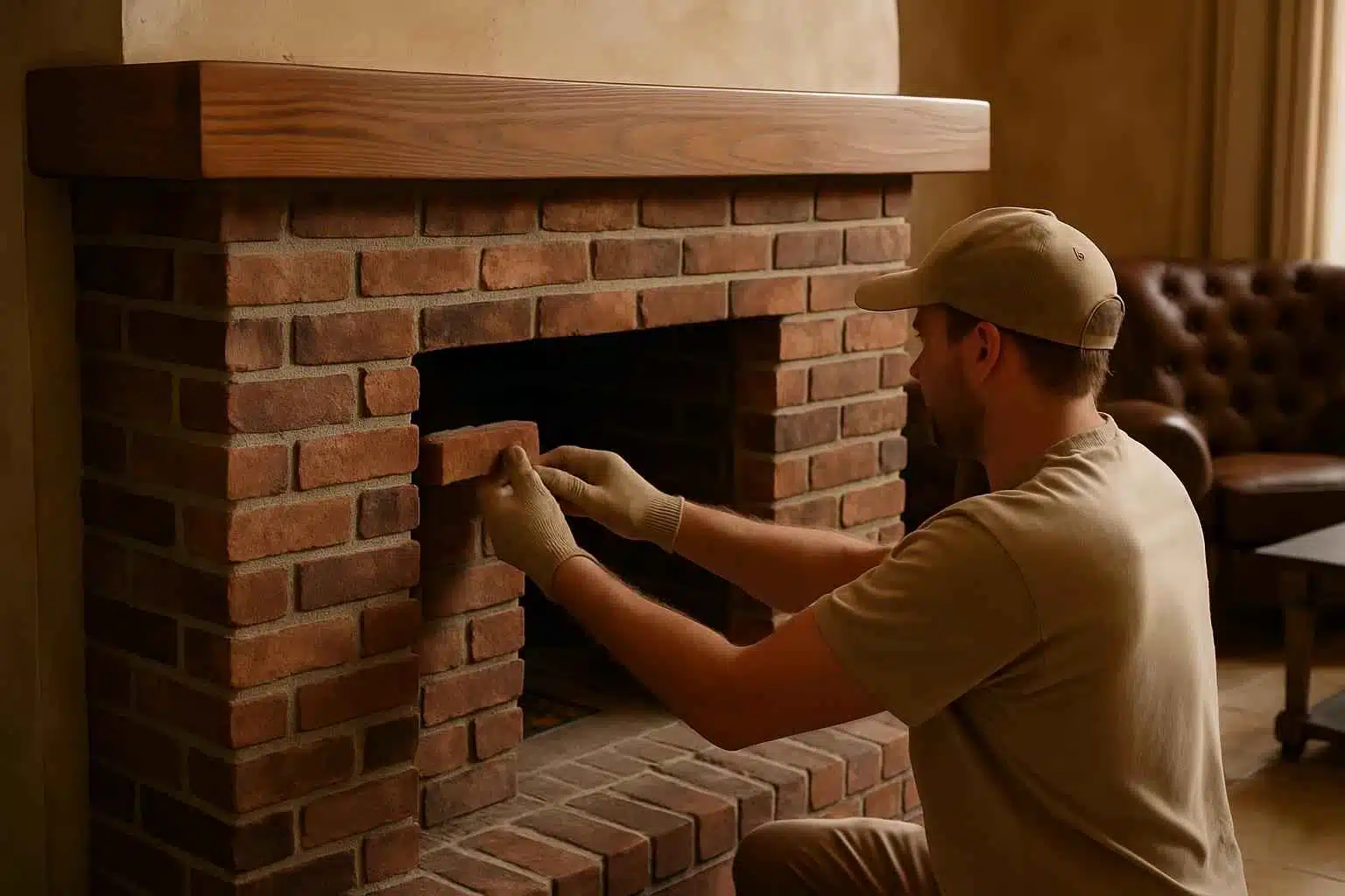Brick Fireplace Surround Installer in Johnson City TX