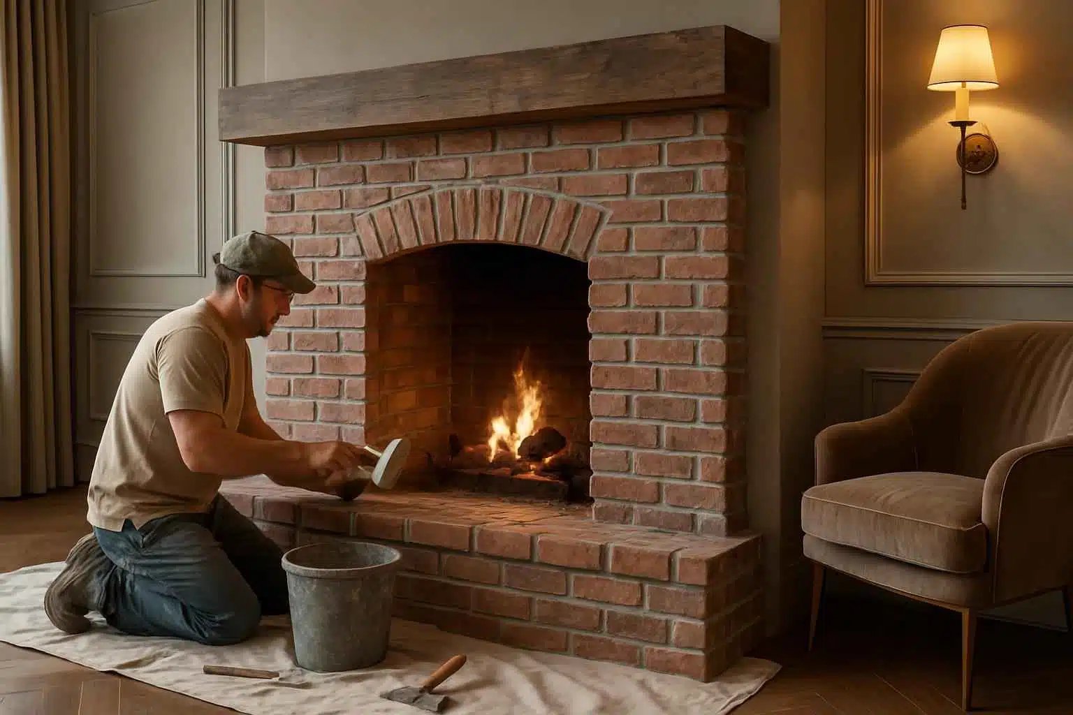 Brick Fireplace Surround Installer in Sisterdale TX