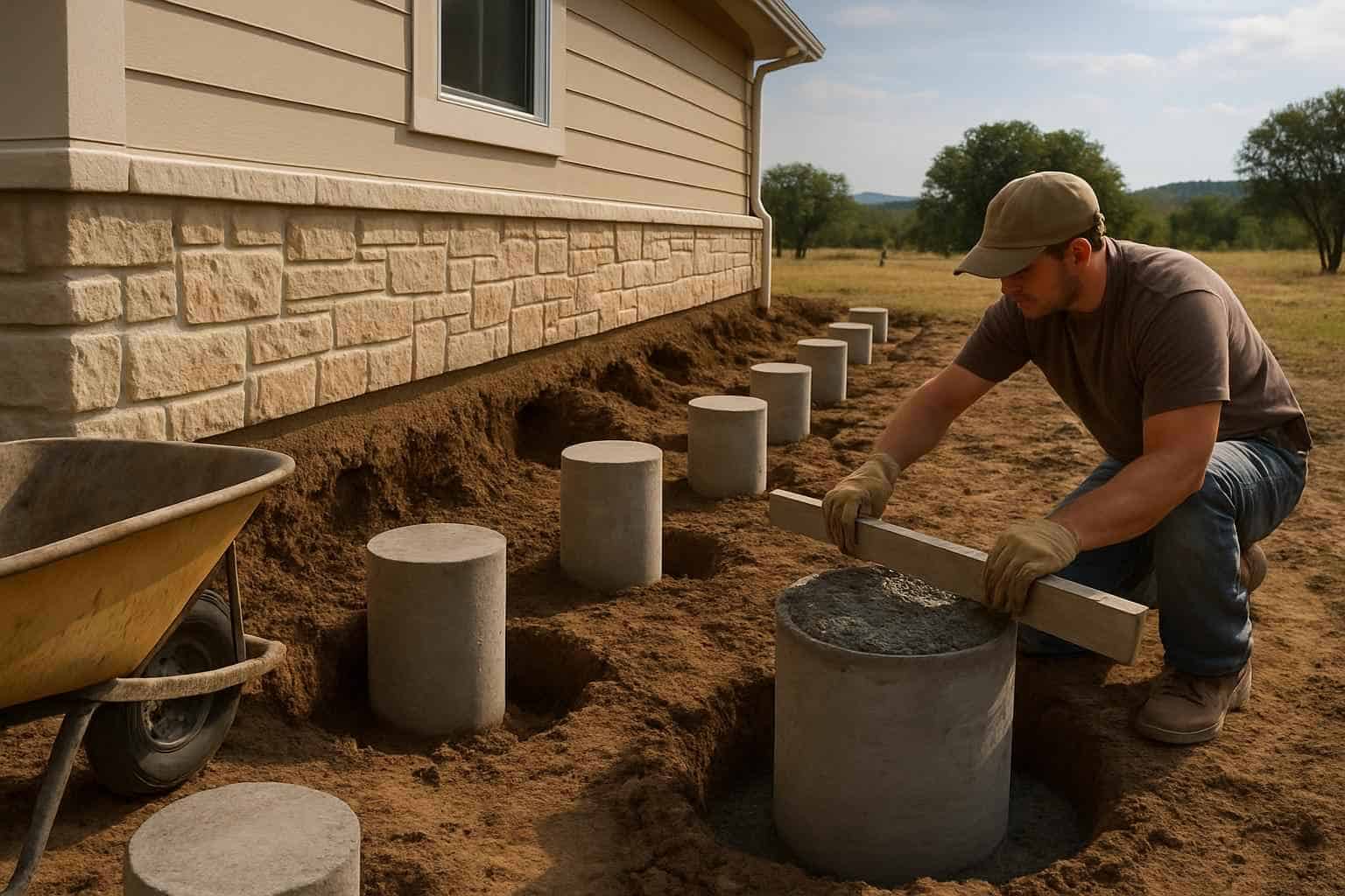 Foundation Repair Pier Beam Contractor In Center Point TX Concrete Pier Installation Contractor in Center Point TX