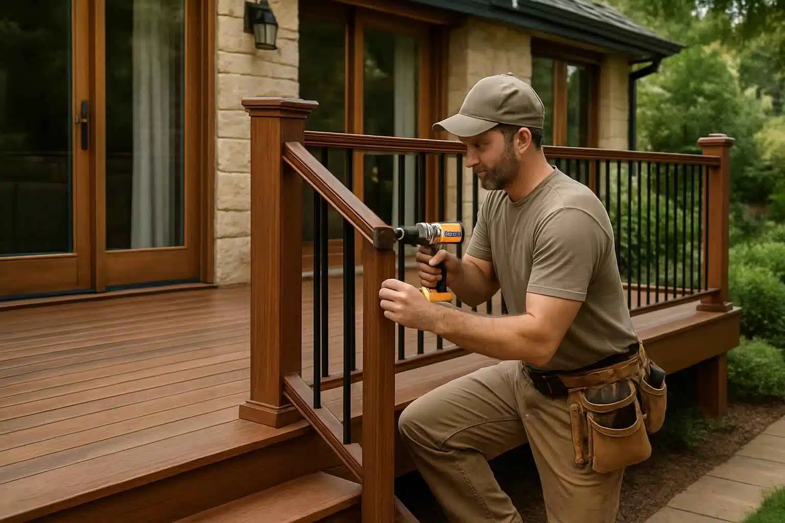 Deck Stair Railing Installer in Waring TX