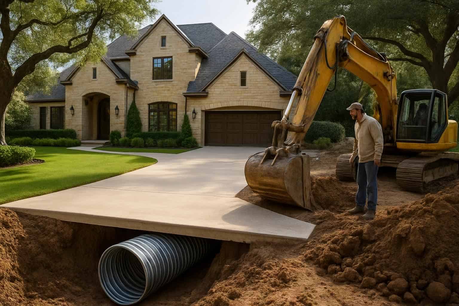 Drainage Solutions Contractor In Center Point TX Driveway Culvert Installation Service in Center Point TX