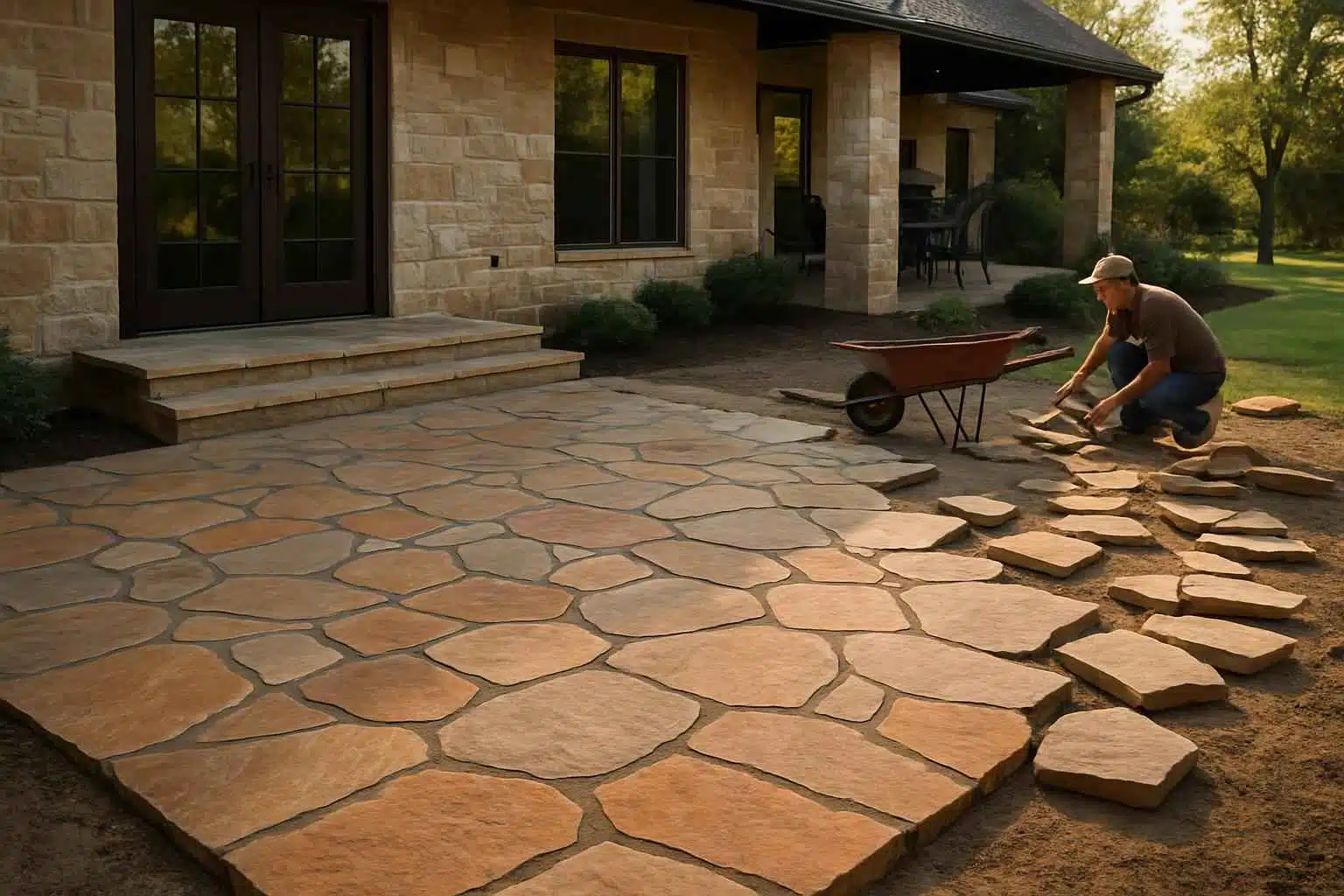 Flagstone Patio Installer in Ingram TX