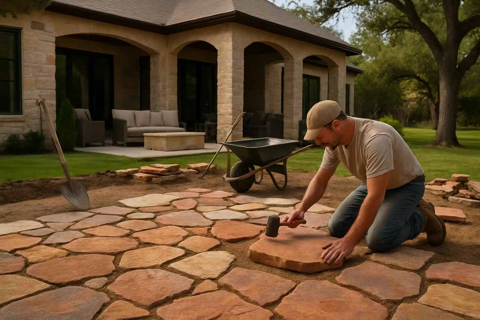 Flagstone Patio Installer in Waring TX