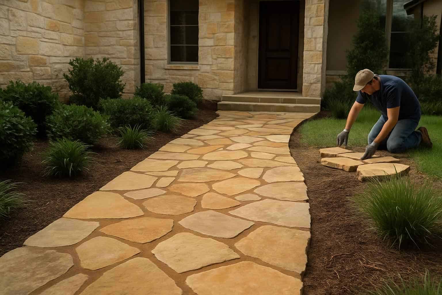 Path Walkway Contractor In Blanco TX Flagstone Walkway Installer in Blanco TX