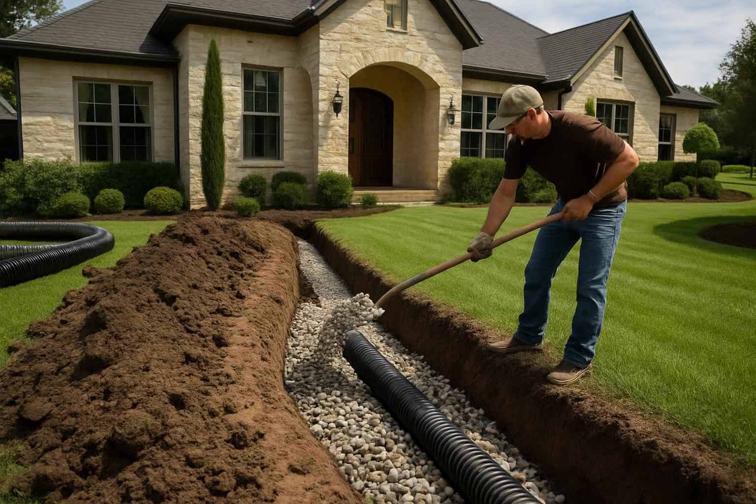 French Drain Installation Contractor in Sisterdale TX