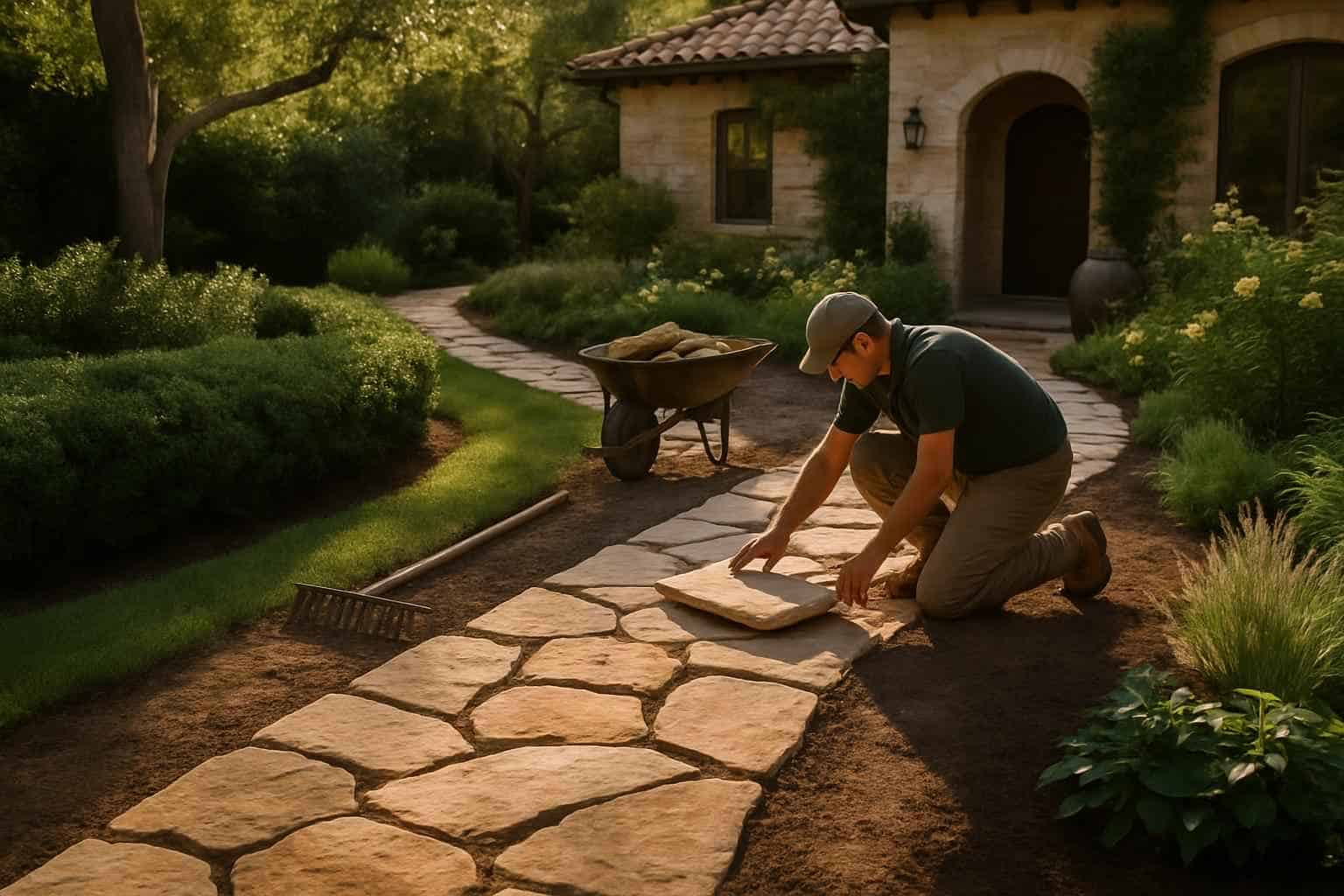Path Walkway Contractor In Waring TX Garden Path Installation Service in Waring TX