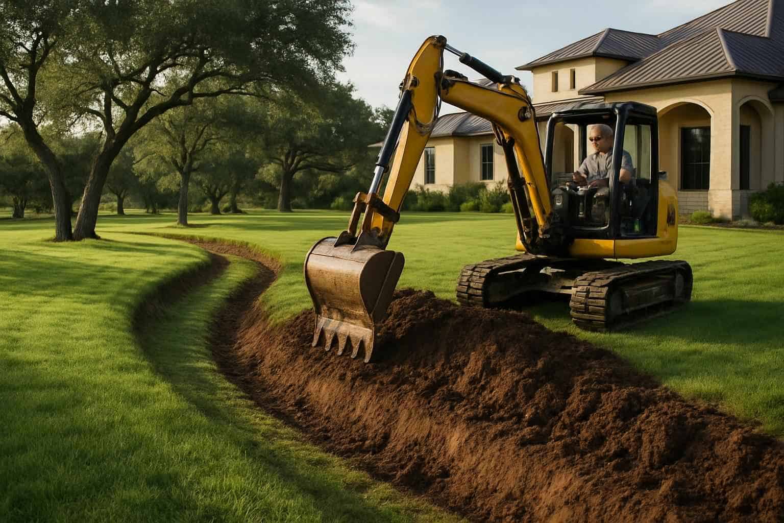 Drainage Solutions Contractor In Blanco TX Grading Swale Contractor in Blanco TX