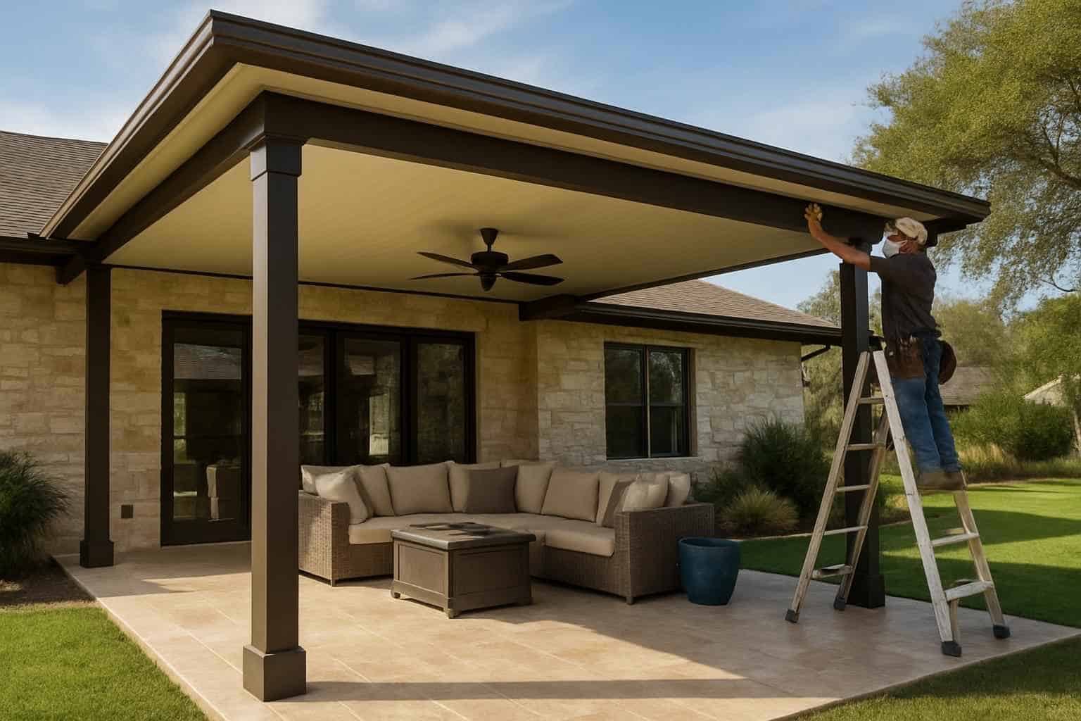 Insulated Patio Cover Installation in Waring TX