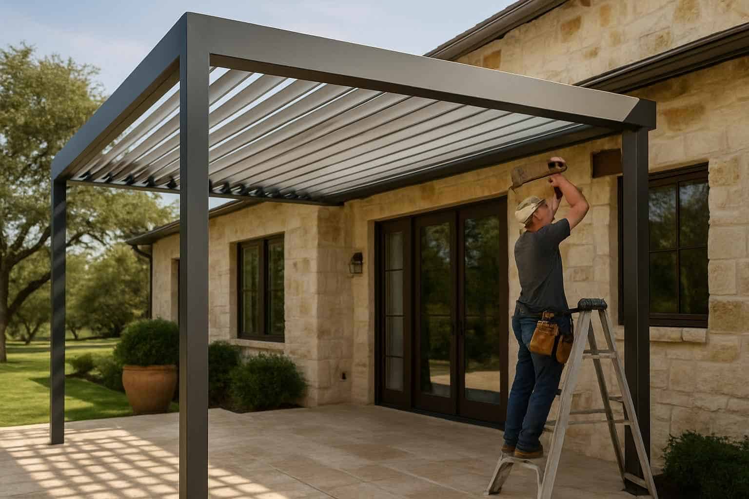 Louvered Patio Cover Installer in Waring TX
