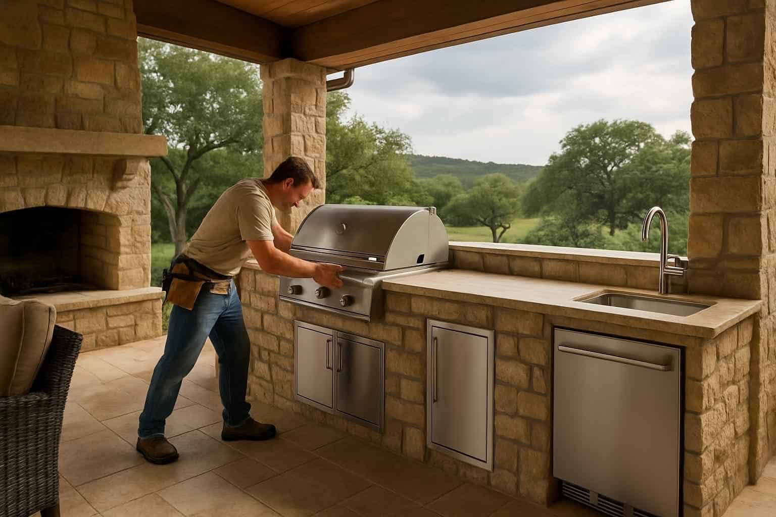 Masonry Contractor In Ingram TX Outdoor Kitchen Masonry Contractor in Ingram TX