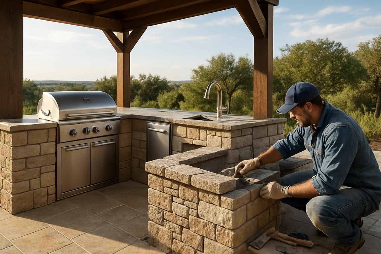 Outdoor Kitchen Masonry Contractor in Johnson City TX