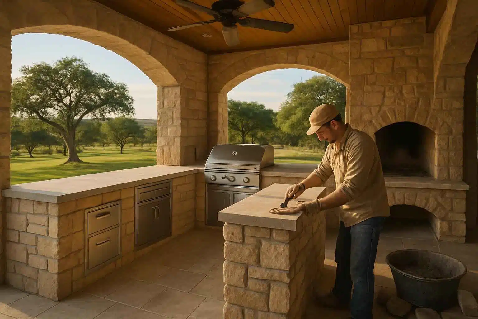 Outdoor Kitchen Masonry Contractor in Sisterdale TX