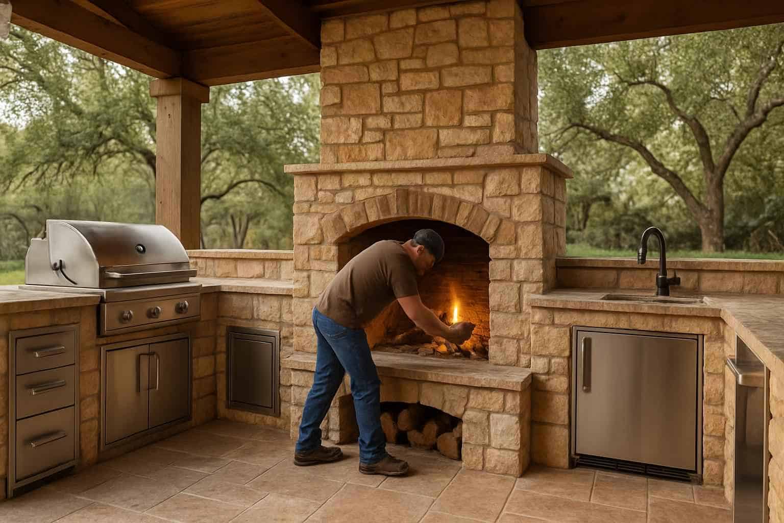 Masonry Contractor In Waring TX Outdoor Kitchen Masonry Contractor in Waring TX