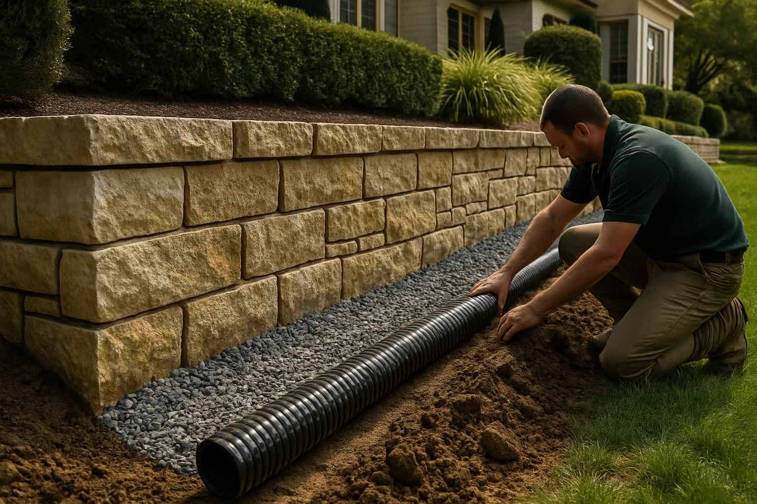 Retaining Wall Drainage Service in Center Point TX