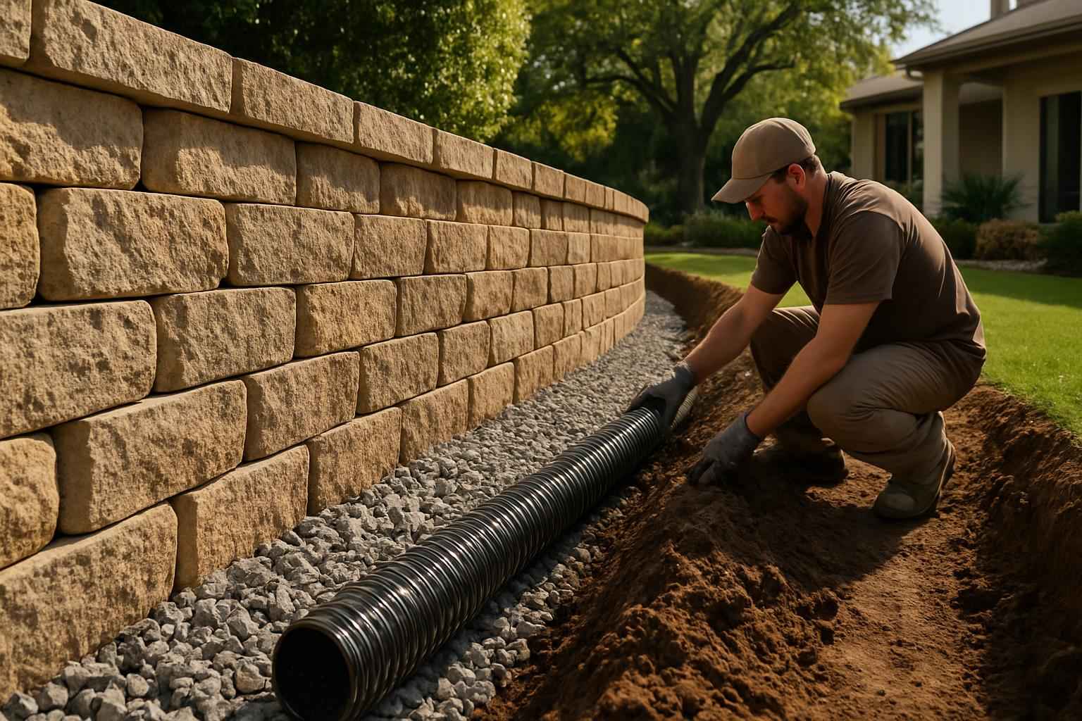 Retaining Wall Drainage Service in Johnson City TX