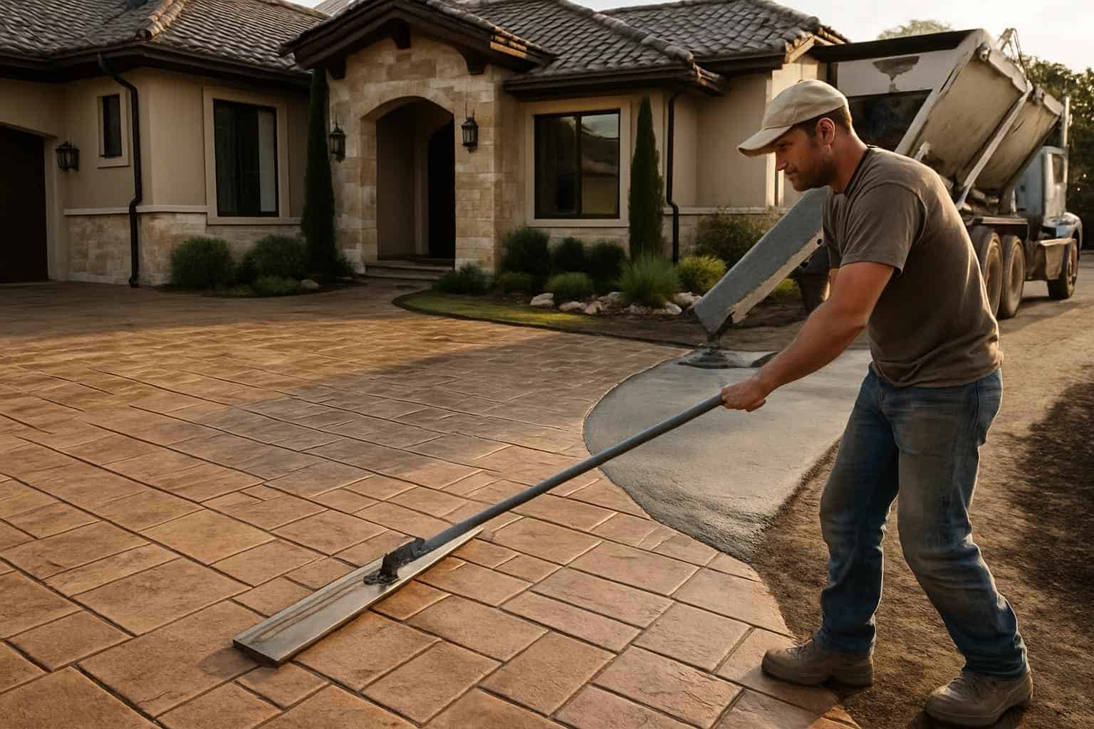 Stamped Concrete Driveway Contractor in Blanco TX