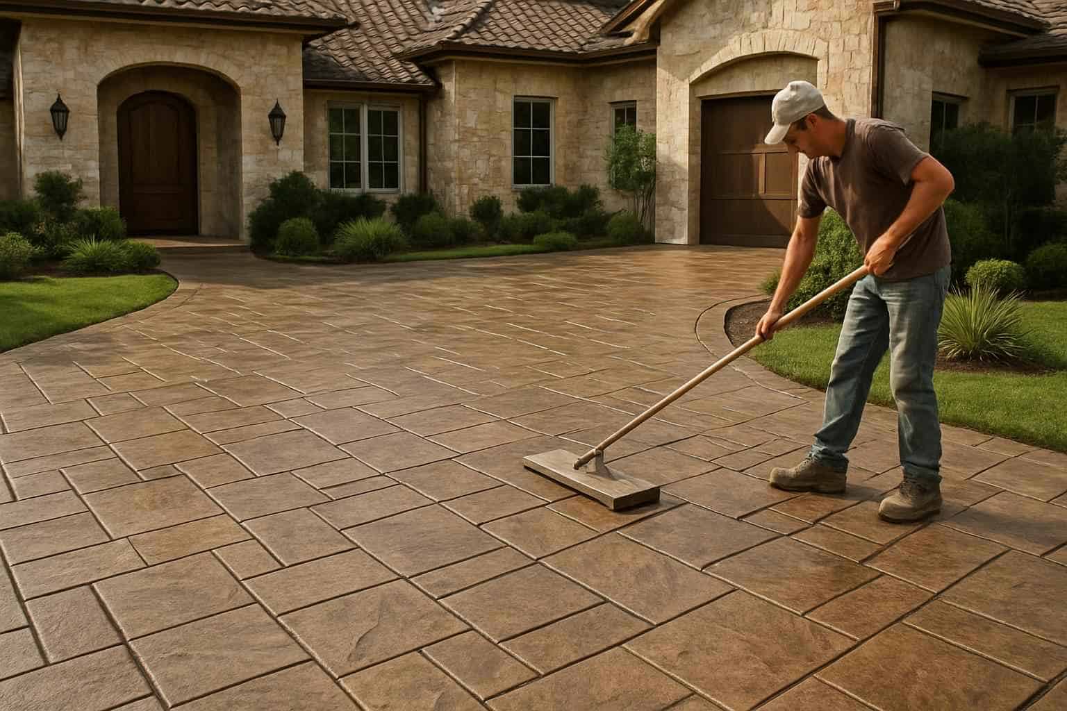 Stamped Concrete Driveway Contractor in Sisterdale TX