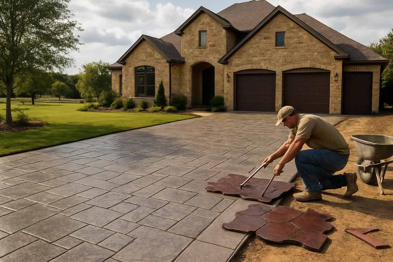 Concrete Driveway Contractor In Waring TX Stamped Concrete Driveway Contractor in Waring TX