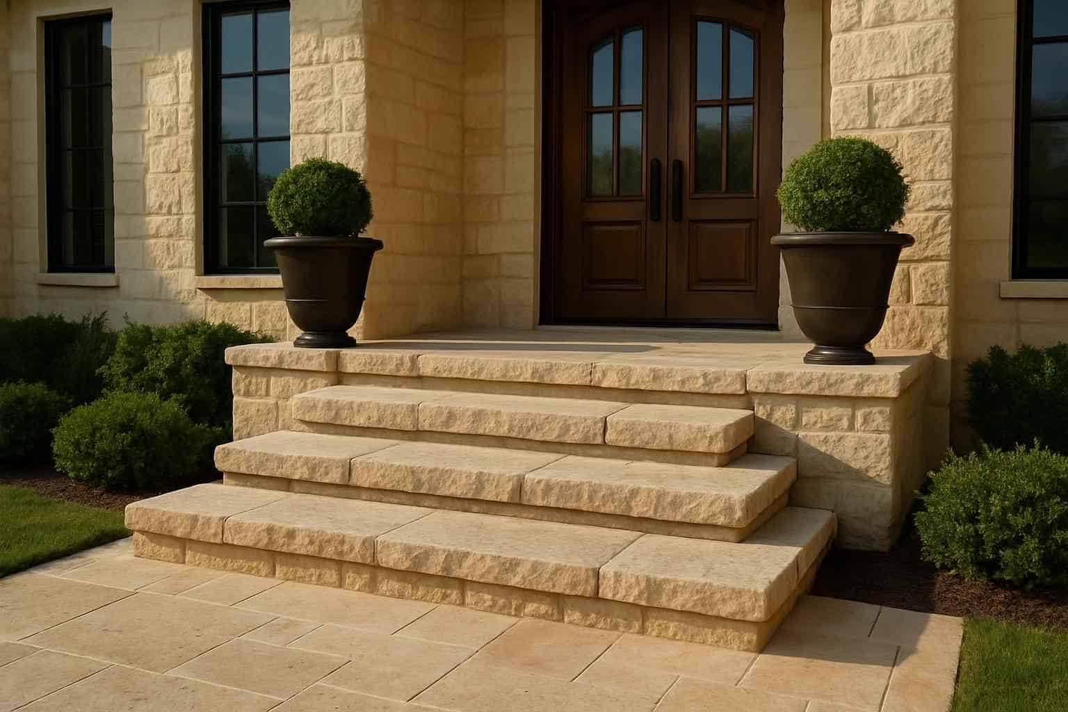 Stone Entry Steps Installation in Johnson City TX