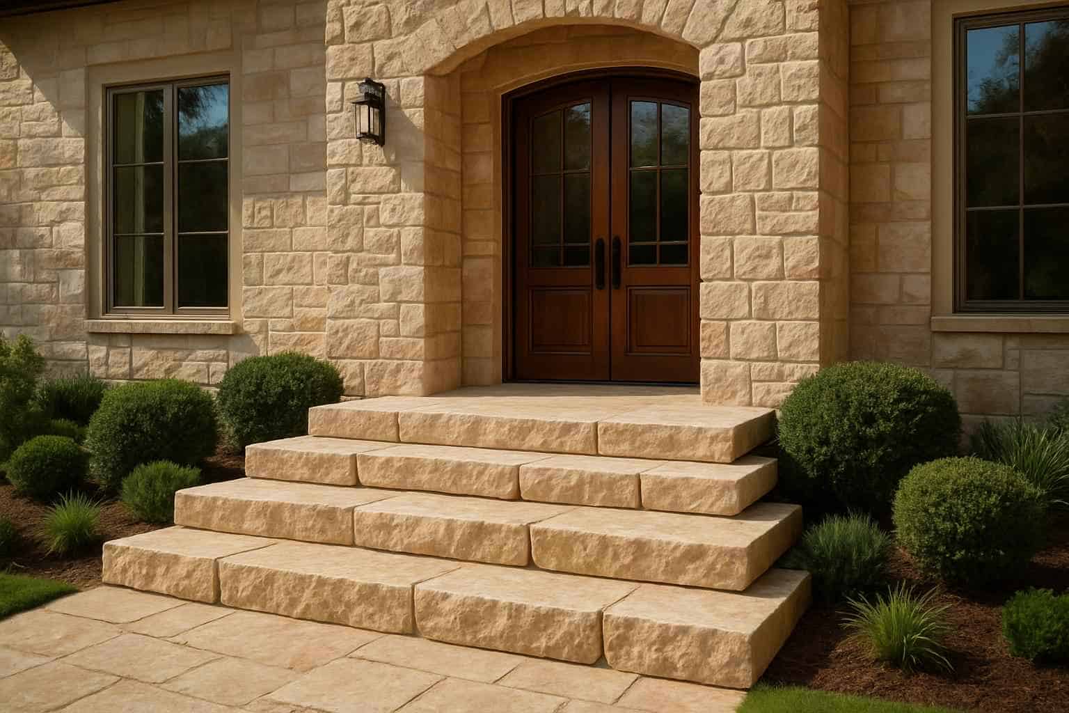 Stone Entry Steps Installation in Sisterdale TX