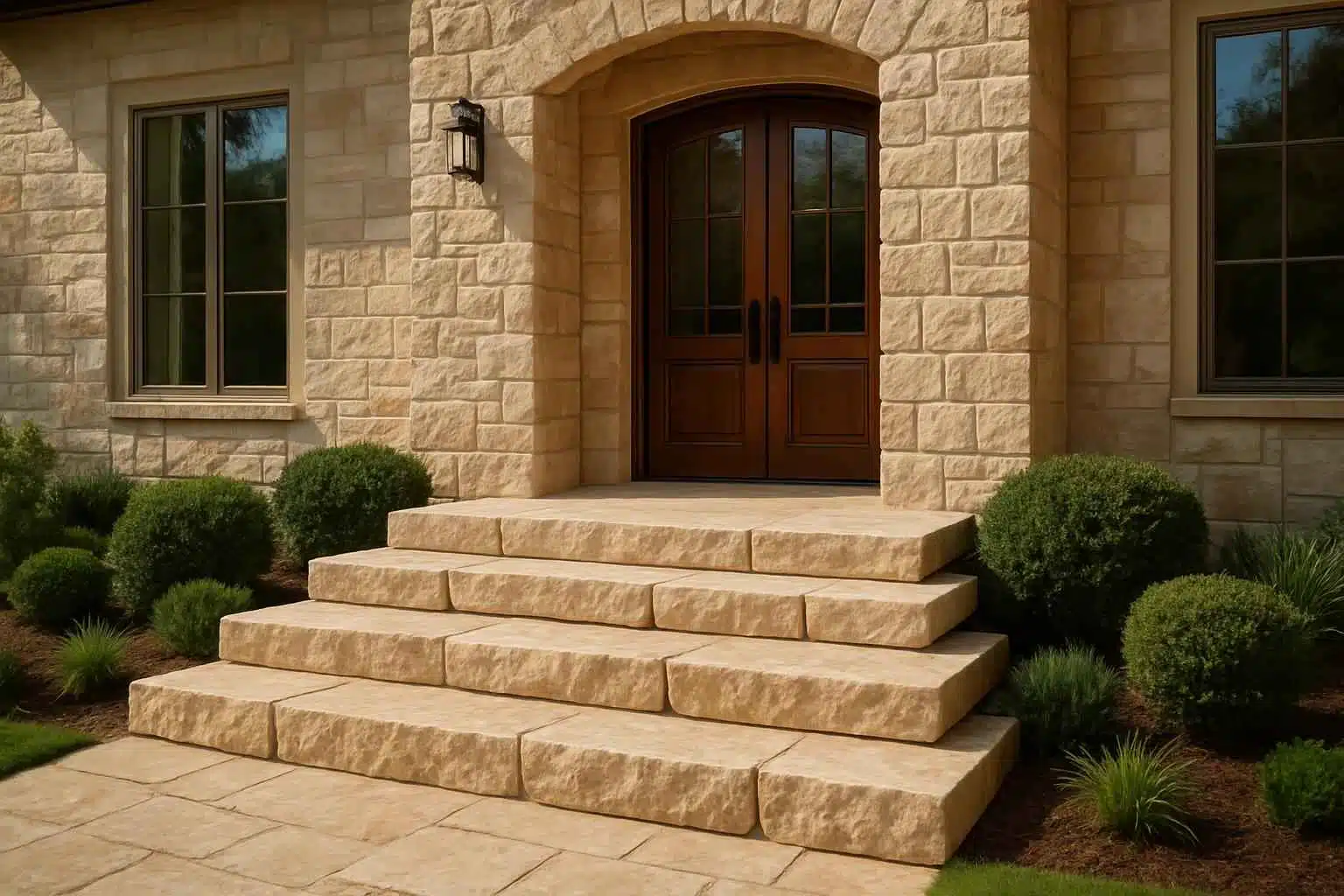 Stone Entry Steps Installation in Sisterdale TX