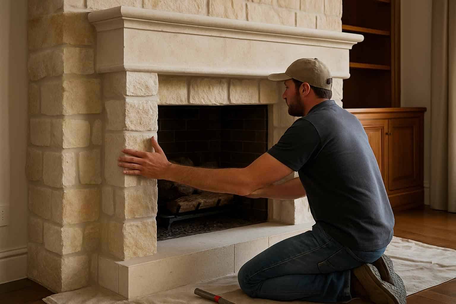 Stone Fireplace Surround Installer in Sisterdale TX