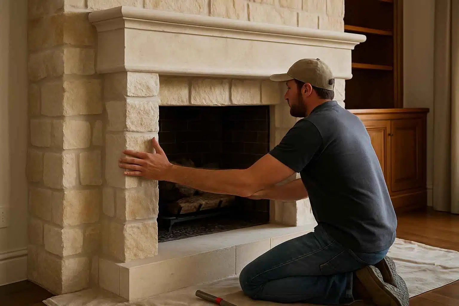 Stone Fireplace Surround Installer in Sisterdale TX