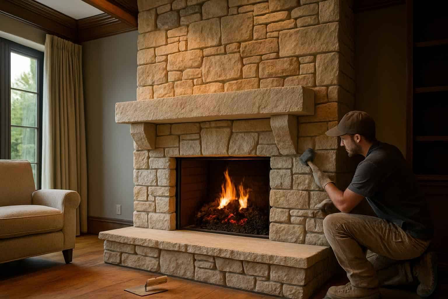 Stone Fireplace Surround Installer in Waring TX