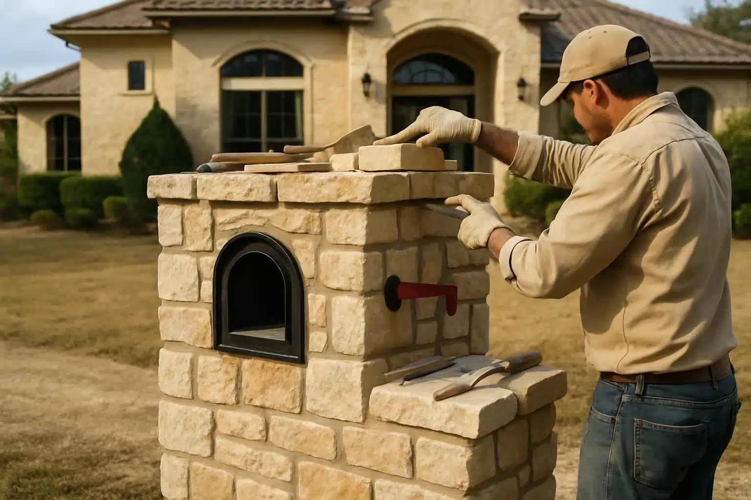 Stone Mailbox Masonry Service in Sisterdale TX