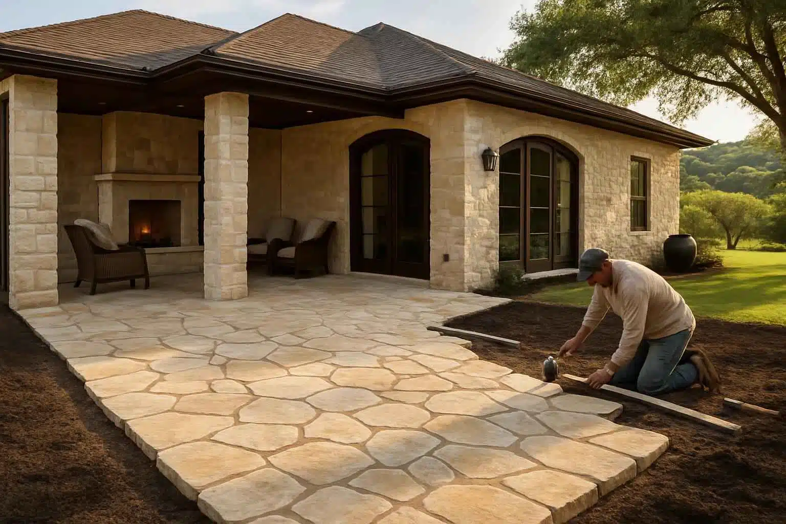 Stone Contractor In Ingram TX Stone Patio Installation Service in Ingram TX