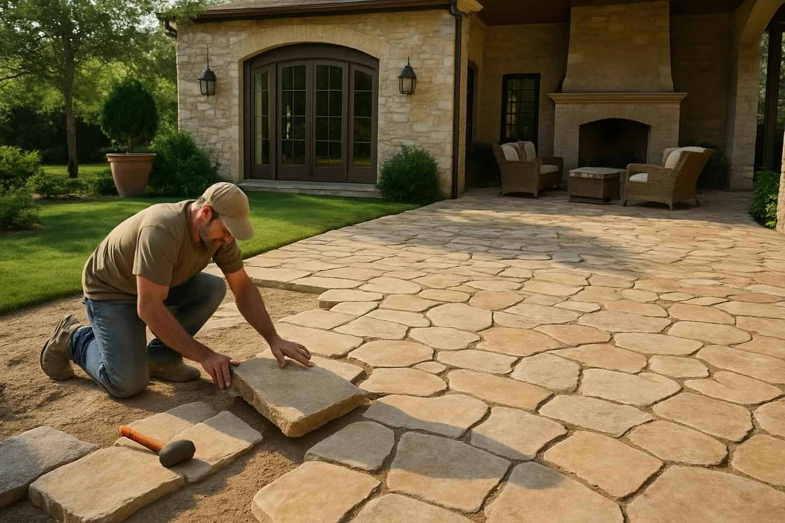 Stone Patio Installation Service in Waring TX