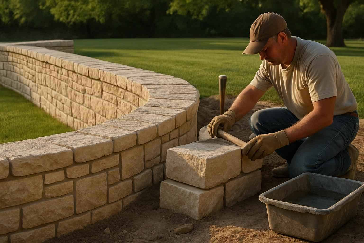 Stone Retaining Wall Builder in Blanco TX
