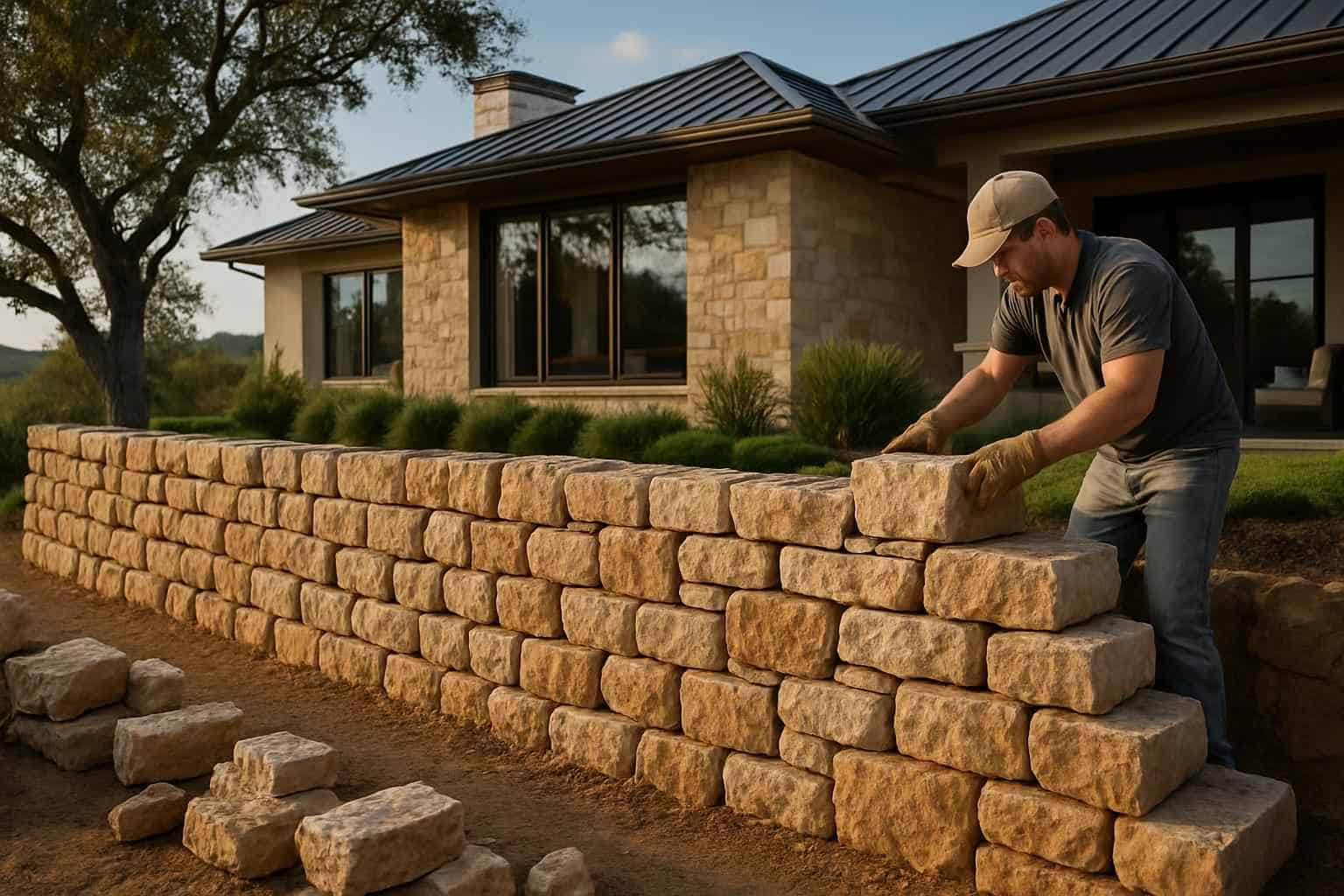Stone Retaining Wall Builder in Johnson City TX